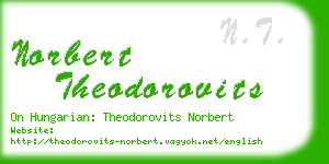 norbert theodorovits business card